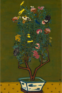 till Life of Flowering and Fruit Plant with a Green Ground by San Yu