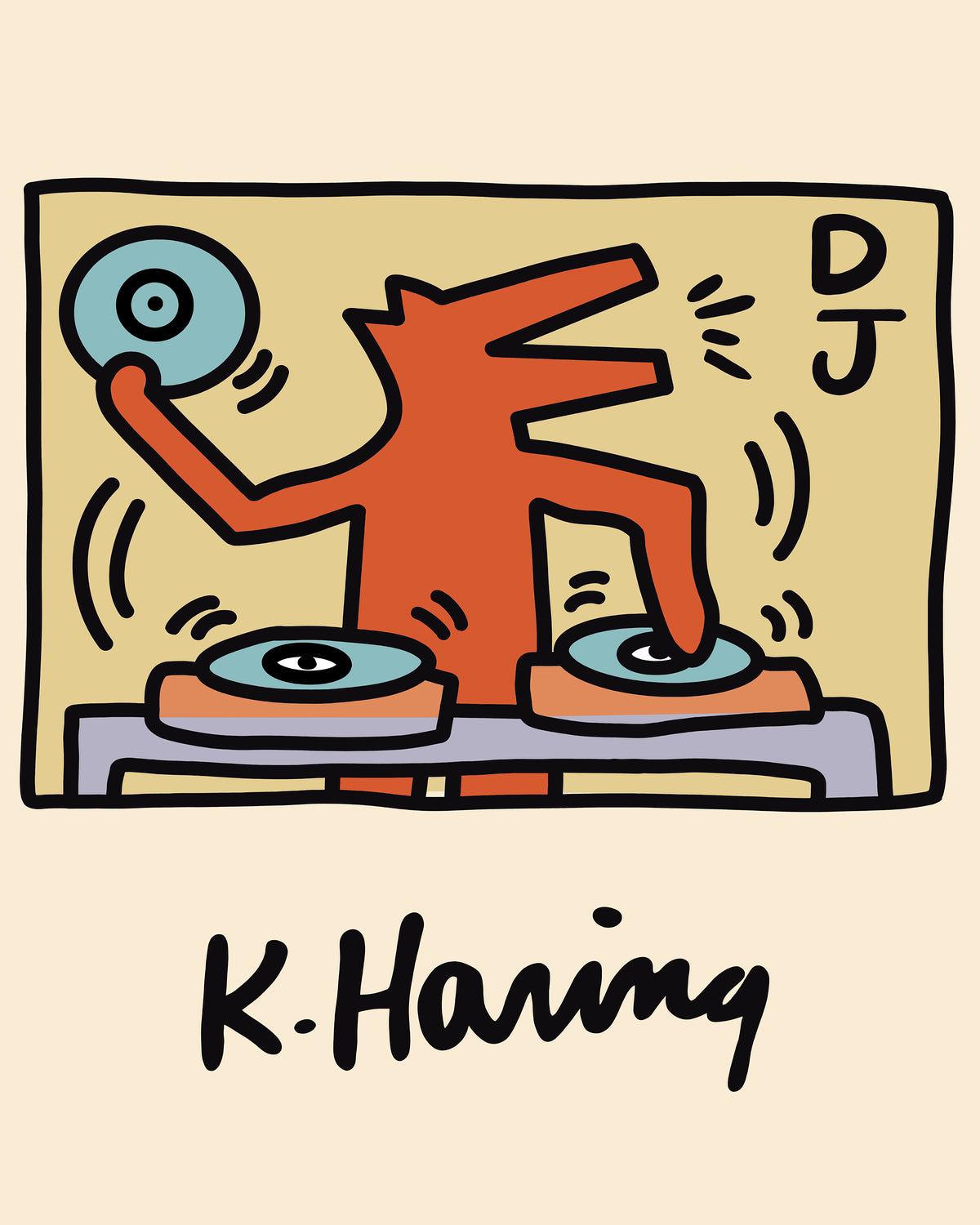 Keith Haring inspired design I did! DJ Cat.