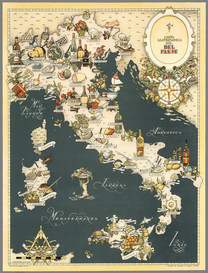 Gastronomic Map of Italy 1949