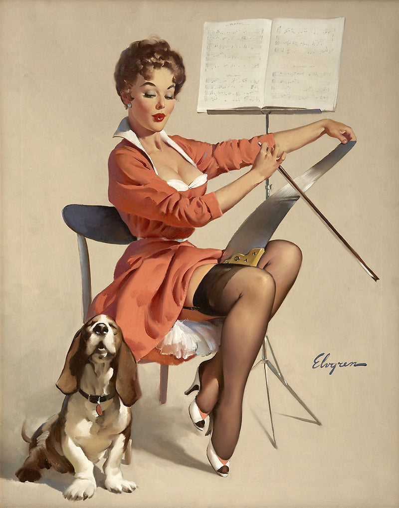 Doggone good (puppy love), 1957 by Gil Elvgren