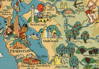 California Funny Vintage Map