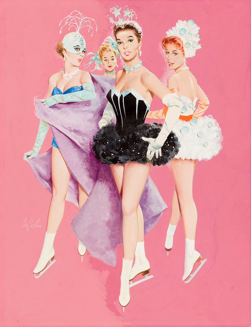 Four Ice Skaters by Gil Elvgren