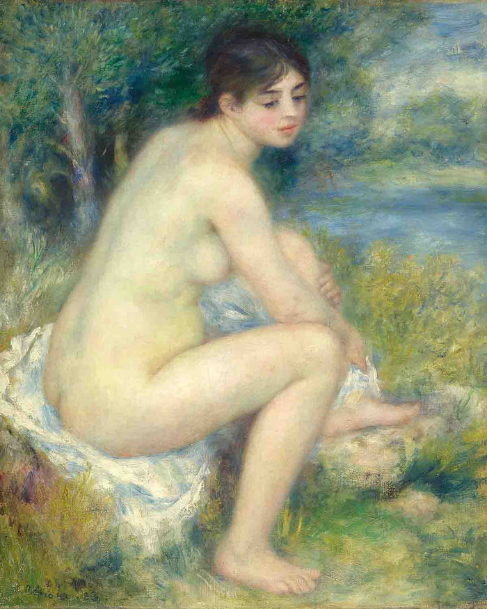 Female Nude in a Landscape (Seated Bather), 1883 by Renoir