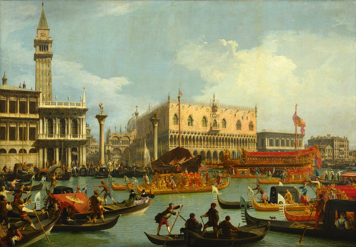 The Bucintore Returning to the Molo on Ascension Day by Canaletto