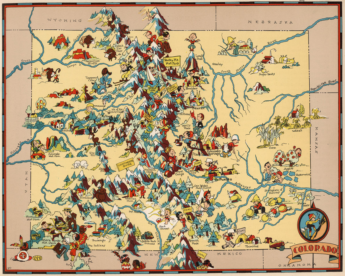 Colorado Funny Vintage Map