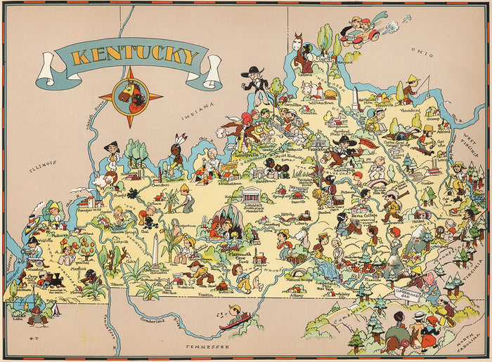 Kentucky Funny Vintage Map