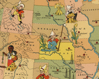 United States Funny Vintage Map