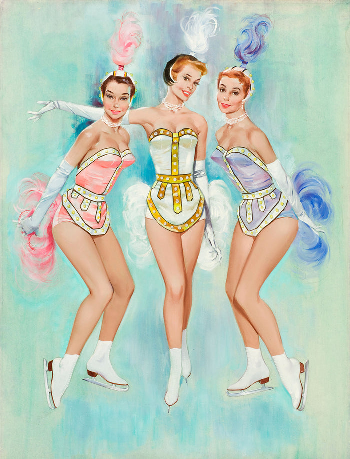 Ice Follies, Three Skaters by Gil Elvgren