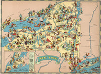 New York Funny Vintage Map