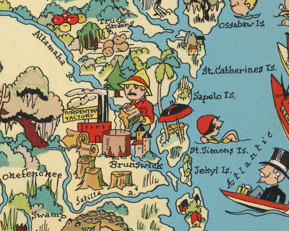 Georgia Funny Vintage Map