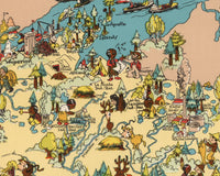 Wisconsin Funny Vintage Map