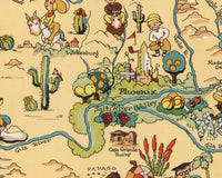 Arizona Funny Vintage Map