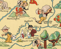 Indiana Funny Vintage Map