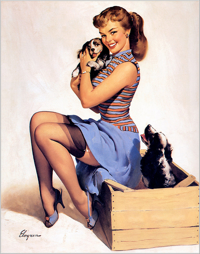 Puppy_love_1957 by Gil Elvgren