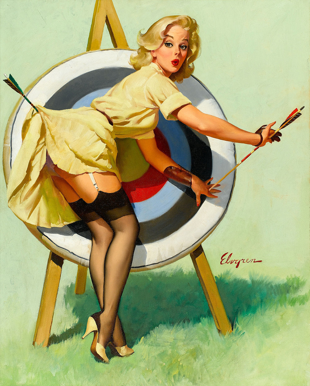 Right_on_target_1964 by Gil Elvgren