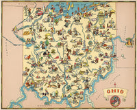 Ohio Funny Vintage Map