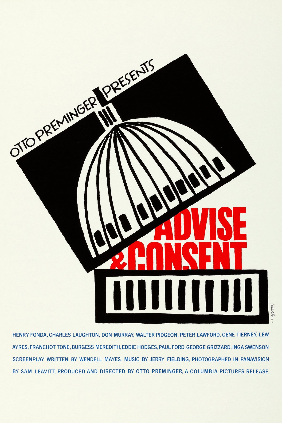 Advise & Consent by Saul Bass (Art Krebs Screen Studio, 1984)