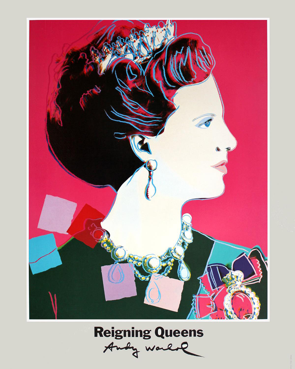 Andy Warhol,Queen Margrethe II of Denmark, Poster 1986