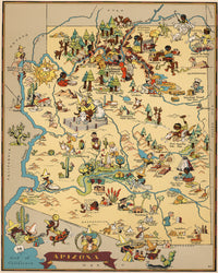 Arizona Funny Vintage Map
