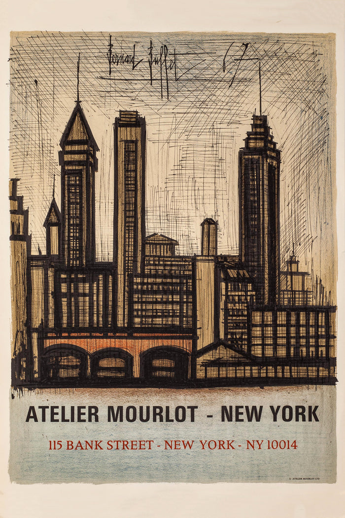 Atelier Mourlot - New York (NYC Skyline) by Bernard Buffet