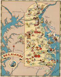 Delaware Funny Vintage Map