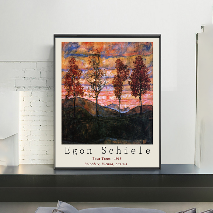 Egon Schiele Poster - Four Trees