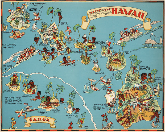 Hawaii Funny Vintage Map