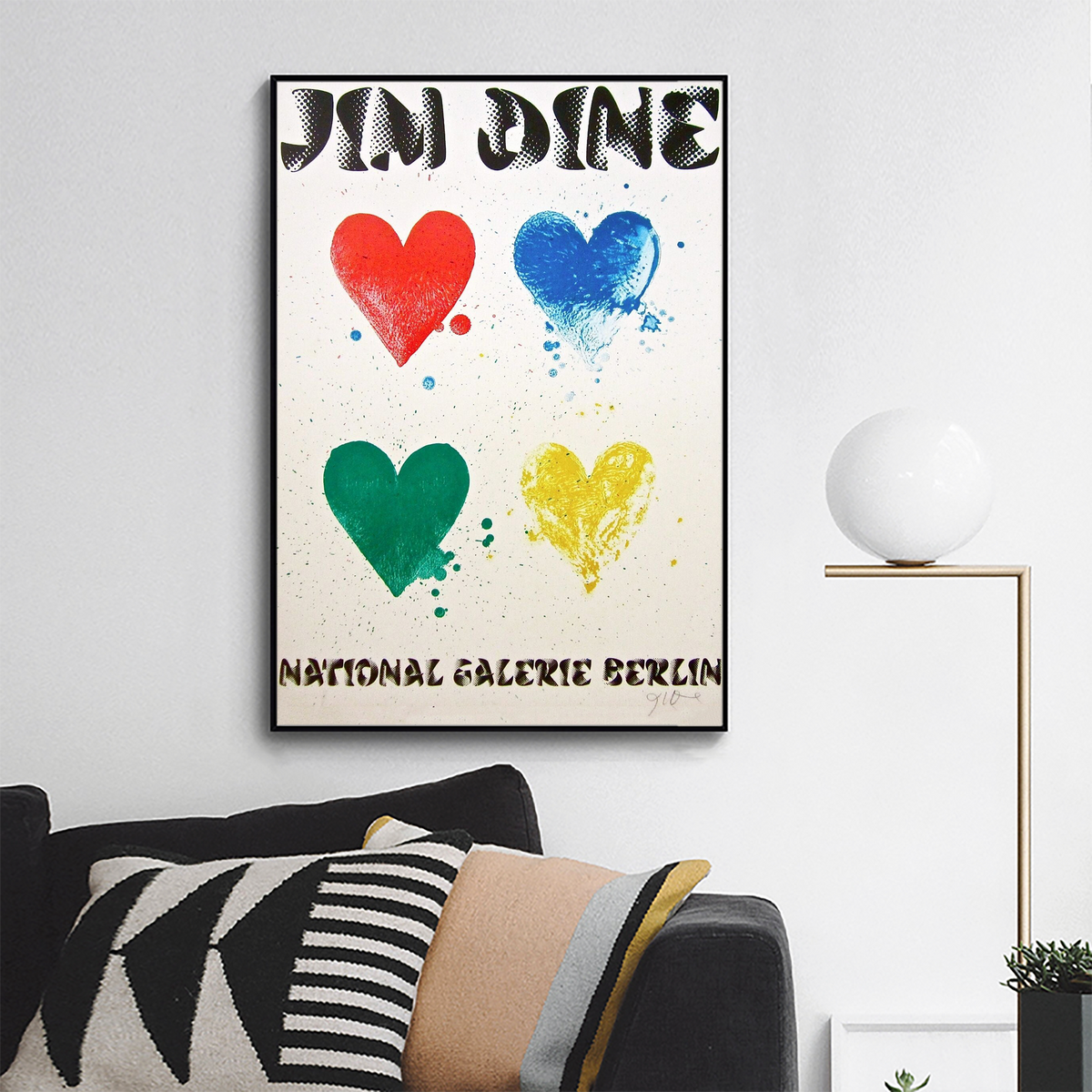 Jim Dine,Four Hearts, 1971,Exhibition Poster