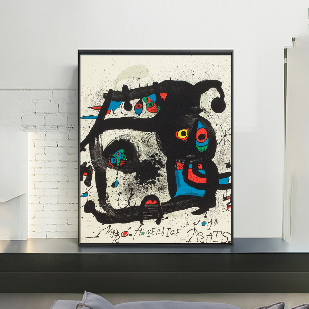 Joan Miró (1893-1983). Poster for the Exhibition of the Book, Homenatge a Joan Prats, 1972