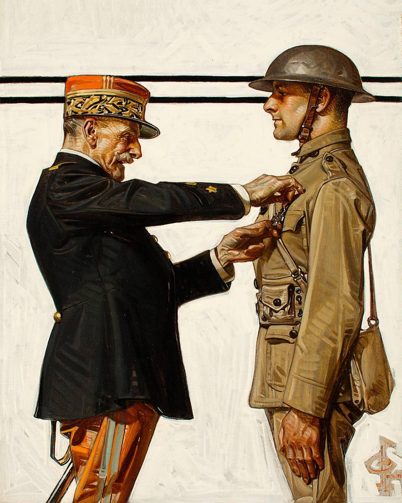 Joseph Christian Leyendecker,Croix de Guerre, Saturday Evening Post Cover, 1918