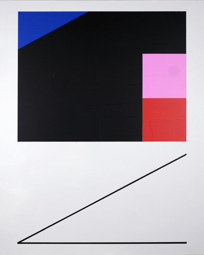 Julian Montague,Contemporary American Minimalist Painting Abstract Geometric Red Black White