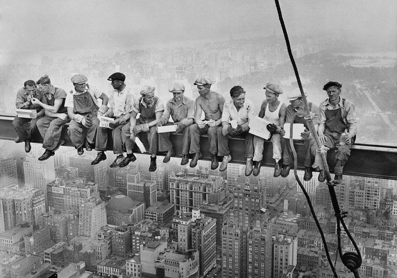 Lunch atop skyscraper painting, stay, New York, USA, NYC, builders