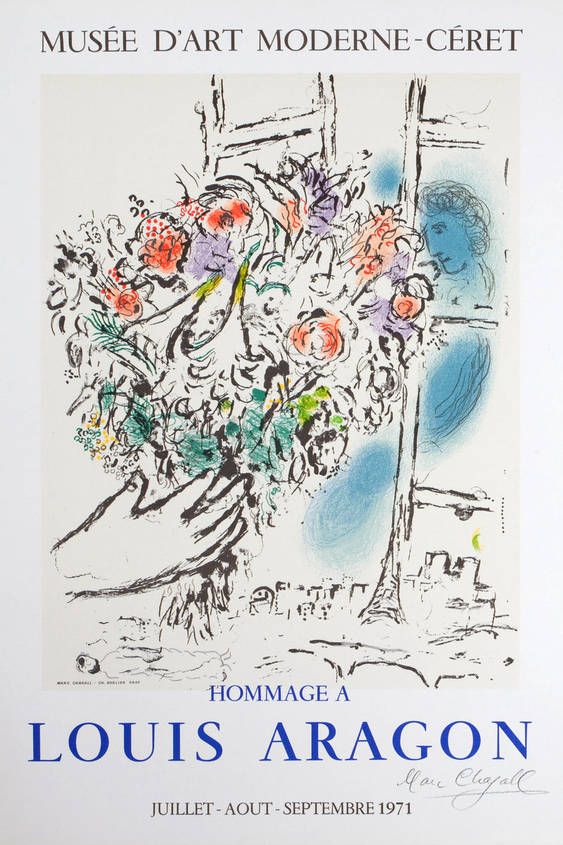 MARC CHAGALL (Belorussian, 1887-1985). Hommage a Louis Aragon, 1971.