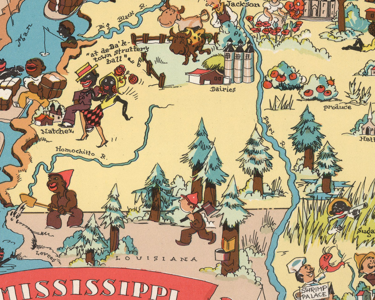 Mississippi Funny Vintage Map
