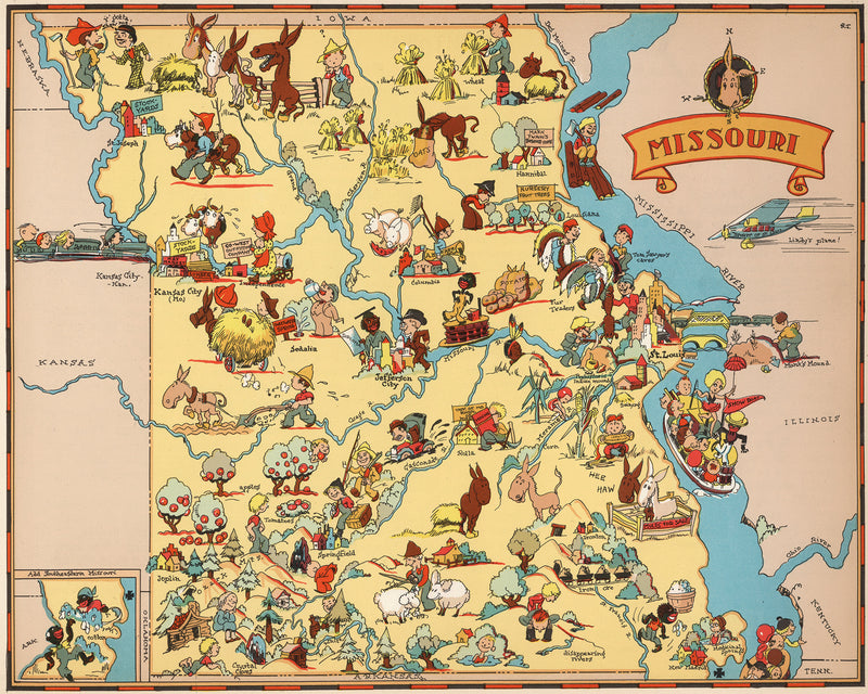 Missouri Funny Vintage Map