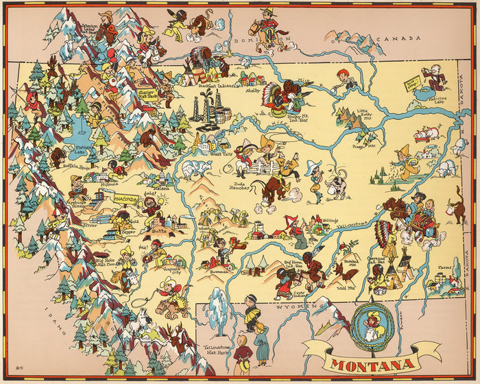 Montana Funny Vintage Map