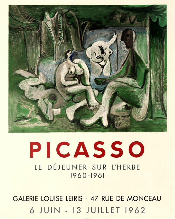Pablo Picasso,Art Exhibition Poster Luncheon On The Grass Manet