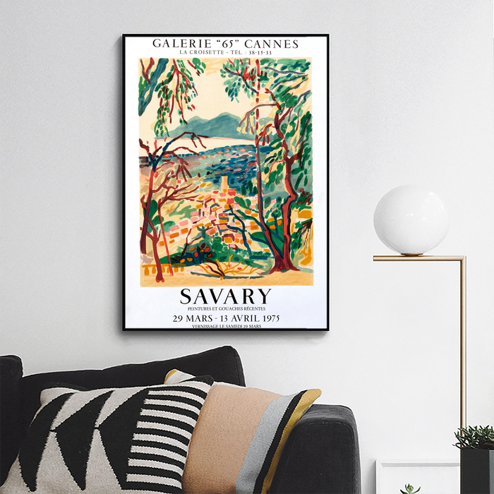 Robert Savary,_Savary - Galerie 65 Cannes_ Vintage French Riviera Grasse Landscape poster
