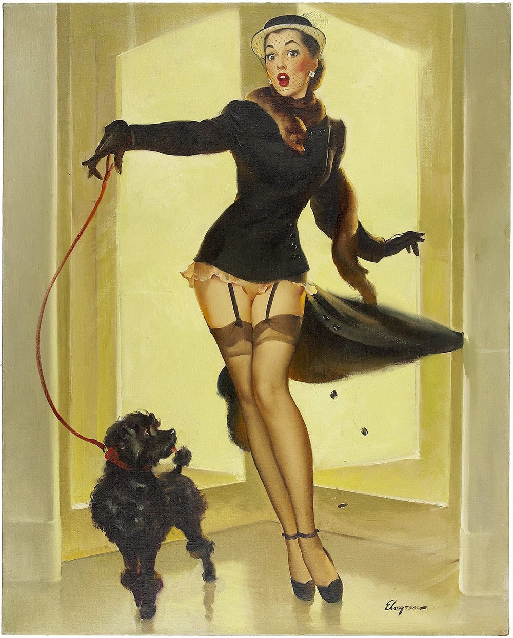 Skirting The Issue by Gil Elvgren