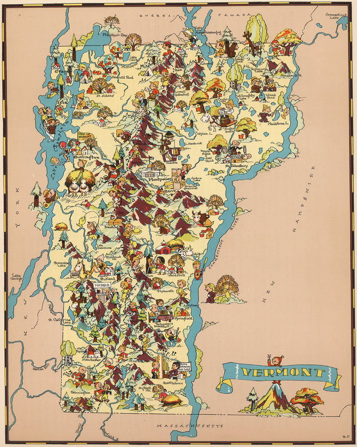 Vermont Funny Vintage Map