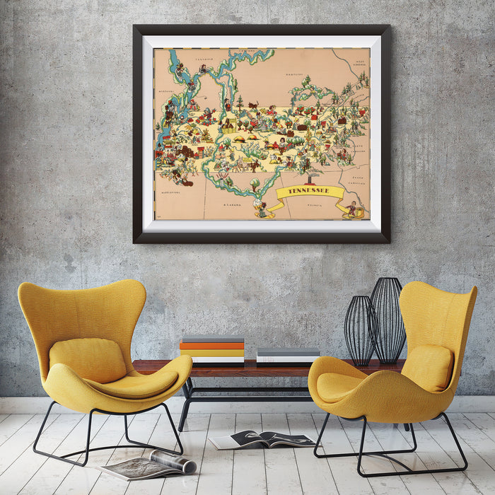 Tennessee Funny Vintage Map