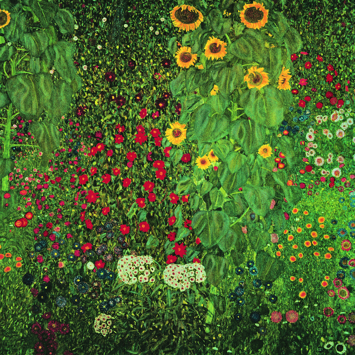 Farm garden with sunflowers by Gustav Klimt